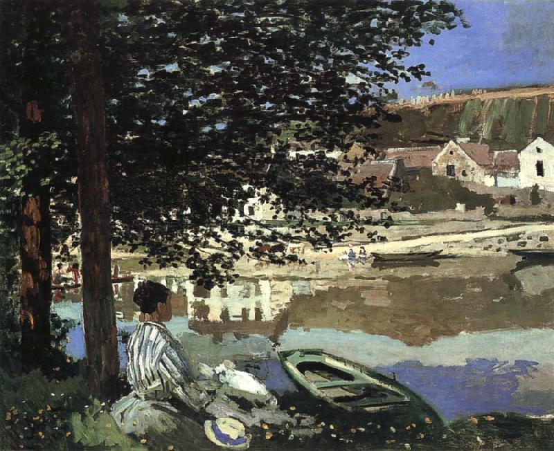 Claude Monet River Scene at Bennecourt Norge oil painting art